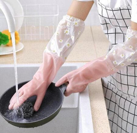 Reusable Heavy-Duty Hand Gloves for Dishwashing, Cleaning, Gardening – Non-Slip, Durable, Long Elbow-Length, 1 Pair SR_521