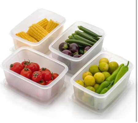Fridge Storage Boxes Storage Containers (1800 ML ) Storage Basket Storage Basket  (Pack of 6) SR_848525