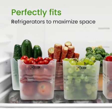 fridge storage boxes multipurpose containers for storage Space-saving Refrigerator Side Door Organizer for fridge kitchen Fruits, Vegetables Storage Containers- transparent, Plastic
