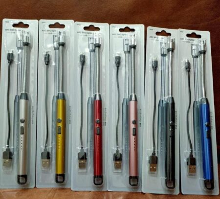 USB Electric Lighter for Candles Rechargeable Electric Gas/Plasma Lighter Flameless & Windproof USB Lighter With Led Battery Indicator Safety Switch Flexible Long Neck Lighters SR_42165