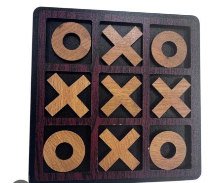 Wooden Tic Tac Toe Board Sensory Game for Kids & Adults Tactile Board Game for Fun & Learning SR_5415