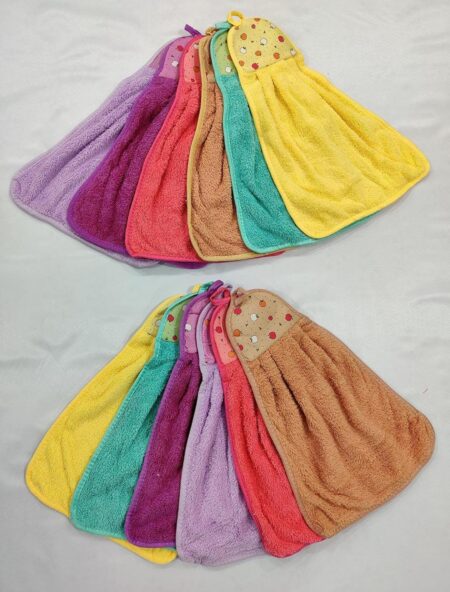 Pack of 3 Microfiber Wash Basin Hanging Hand Kitchen Towel Napkin with Loop SR_654