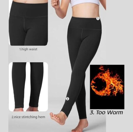 Kids Girls Fleece Stockings | Winter Warm Fleece Lined Footed Leggings Tights SR_545