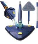 360° Rotatable Adjustable Triangle Cleaning Mop with Stainless Steel Long Handle Push-Pull Squeezing Cleaning Mop Dry & Wet Mop Floor SR_544