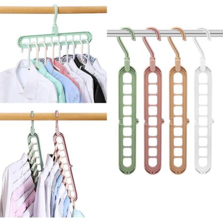 Multifunctional Smart Closet Organizer |Wardrobe Clothing Cascading Hanger 9 Slots Shirts Pants Dresses Coats (2)