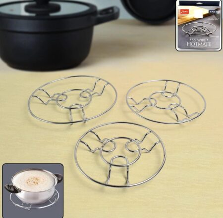 Stainless Steel Hot Pot Stand for Kitchen (Set of  1) | utensils stand | utensil rack steel | Dinning table stand