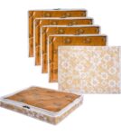 2 Pcs Waterproof Saree Storage Bag | Flower Quilted Wardrobe Storage Bag | Top Visible Window Saree Bag | Cloth Organizer