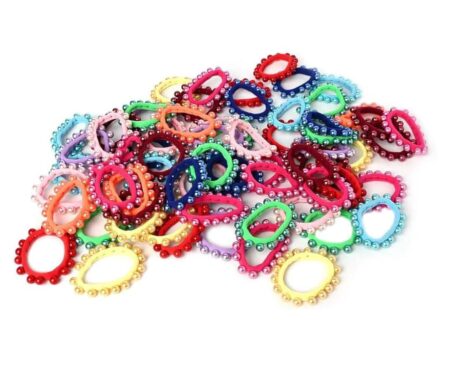 Pearls Beads Elastic Fancy Rubber Band Ties Ponytail for Girls & Women - 10 Pcs (random Color)