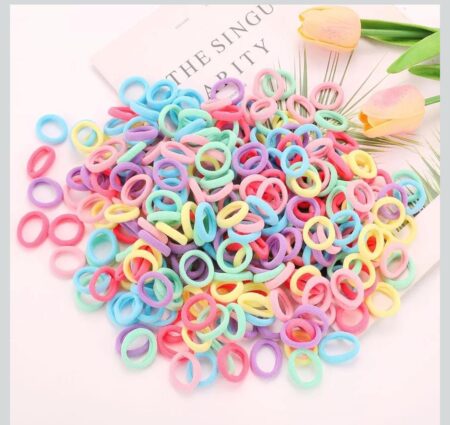 Pack of 10 Multicolor Small Hair Rubber Bands | Soft & Durable Elastic Hair Ties for Kids & Women | Daily Use, No Damage Rubber Bands. SR_87