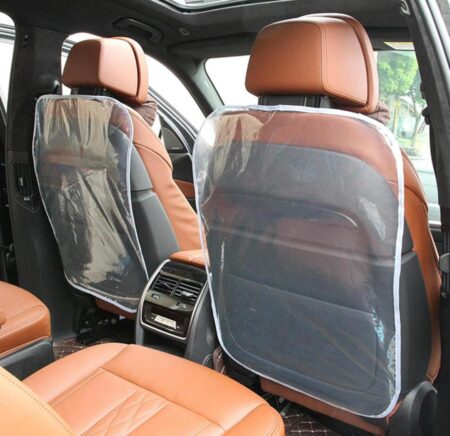 2PCS Car Kick Mats Back Seat Protector for Kids, Transparent Waterproof Back Seat Cover for Children, Easy Clean Scratches Dirt Mud for Child Baby Dogs, Universal for Most Cars, SR_741