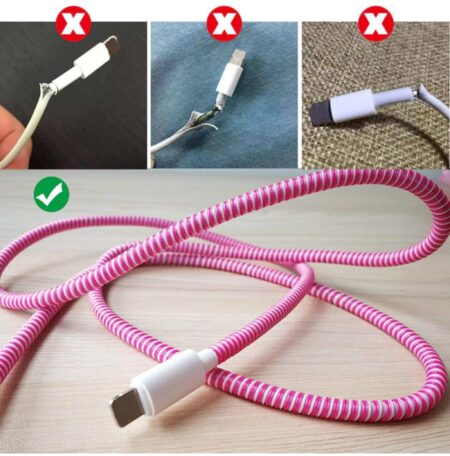 Spiral Cable Protector 1.5 Meters Cable Cord Charger Protector Saver Winder for iPhone & Android Charging Cables Earphones (, Pack of 1) SR_878