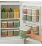 Food Storage Containers,  Capacity, BPA-Free Plastic, Clear Rectangular, Stackable with Snap-on Lids (6 Pcs, SR_87541