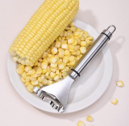 Magic Corn Peeler Stainless Steel Corn Cob Peeler Convenient Corn Stripper Tool For Kitchen, Corn Peeler for Corn On The Cob, Thresher Corn Cutter from the Cob (1 PCS) SR_87512