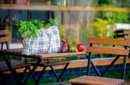 Reusable Rexine Shopping Bag with 06 Pockets | Kitchen Essentials/Grocery Bag/Vegetable Bag/Jhola/Carry Bag/Thela with Full Handles | Pack of (1) SR_5754