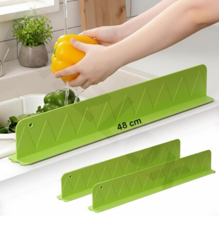 Splash Guard with Strong Suction Cups Waterproof Countertop & Stove Protector Flexible Anti Splash Baffle for Kitchen & Bathroom SR_84585