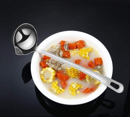 Oil Separator Soup Ladle - Oil Filter Spoon, Cooking Spoon Oil-Separated Spoon with Long Handle, Hot Pot Oil Filter Spoon and Fat Separator, Grease Filter Spoon for Kitchen SR_89754