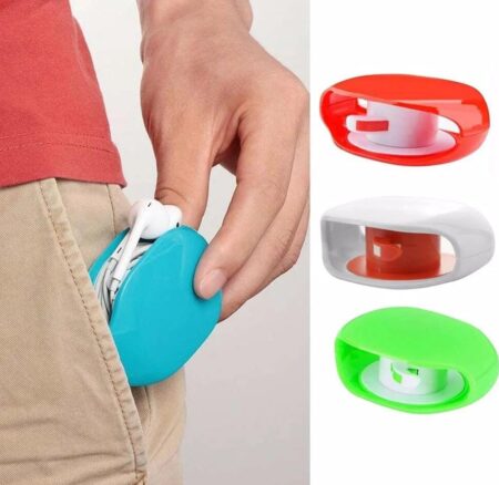 Automatic Roll Earphone Cable Cord Winder Retractable Cord Organizer for USB Cables, Headphone Cable, Data Charging Cable SR_8754