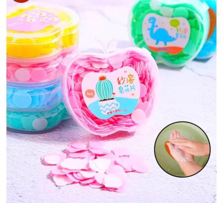 Pack of 2 Paper Soap | Disposable Mini Soap Paper | Scented Paper Soap Bath Flakes | Portable Flower Tube Petals | Apple Shape Soap For Travelling SR_57854