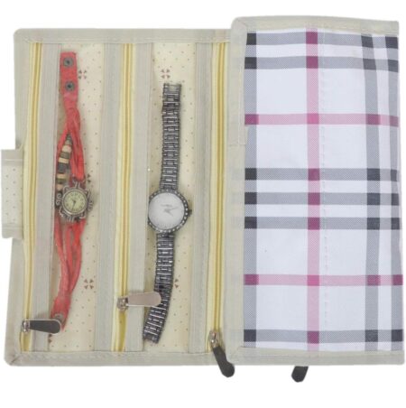 Bag Cover Protector Pouch for Wristwatch,Bracelet Holder (Multicolor) 6 Compartment Cell Foldable :Pack of 1, SR_575