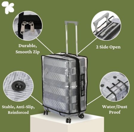 Transparent Luggage Trolley Protective Covers PVC Waterproof Travel Bag Suitcase Cover 22 Inch SR_5787