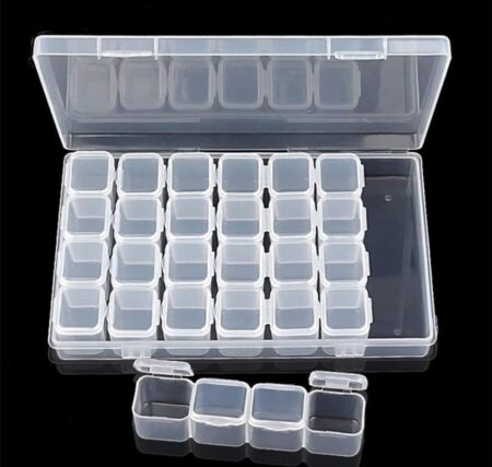 28 Grids Clear Acrylic Nail Decorations Storage Box for Rhinestone Beads Container Collection SR_54784