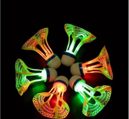 Glow LED Shuttlecock Set for Night Play | Bright Luminous Badminton Shuttles | Wind-Proof Design | PE+EVA Material | 100-Hour Battery | Outdoor Sports Shuttle Cock (Pack of 2) SR_5446