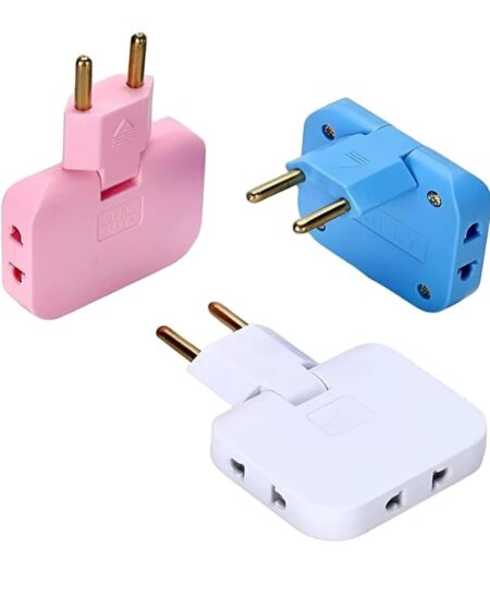 3-in-1 Rotating and Foldable Wall Plug Adapter | Smart Sleek and Ultra thin 180 degree Wall Socket | Space-Saving Multiplug power socket behind the sofa, bed  SR_875