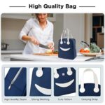 Men Women Large Tiffin Carry Bag Travel Lunch Box Organizer for Office, School, College, Leak-Proof Lunch Cooler Bag (Blue and Grey) SR_878784