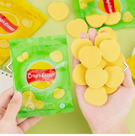 Unique Potato Chips Food Rubber | Non- Toxic & Smudge-Free Stationery Item for School/Bithday Gift - 4 Pcs (1 Packet) SR_54784