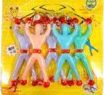 Wall Climbing Sticky Man Action Figures, Kids Birthday Return Gift Pack, 4 Pieces, Random Colors, Non-Toxic Interactive Toy 1 Packet SR_58784