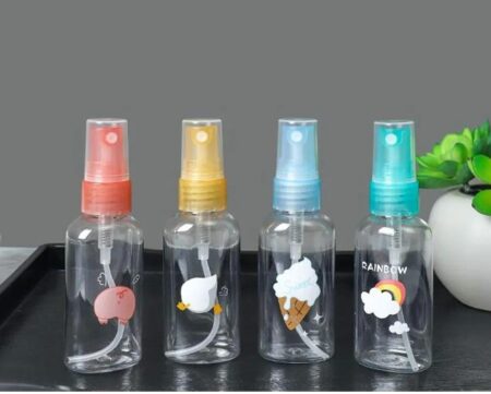 100 ML Oval-shaped Plastic Transparent Fine Mist Travel Atomiser Spray Bottles Set, Refillable Reusable Travel Size Bottle Toiletries Liquid Containers (3pcs) SR_7874