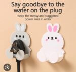 2 pcs Teddy Wire Holder Sticker Plastic Socket Hooks Wall Mounted Power Cord Organizer for Easy Tool Use (Multicolour) SR_5784