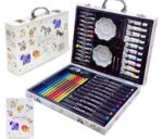 Knick Knack Art Kit For Kids with Multicolor Briefcase which contains 12 Oil Pastel Colors, 10 Water Colors, 12 Sketch Pens and 12 Pencil Colors (Animal) SR_5784