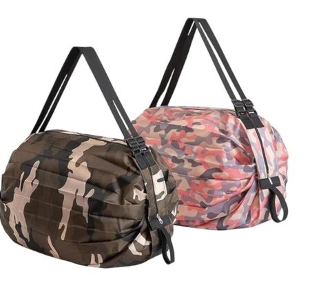 Reusable Grocery Bags with Handles Foldable Washable Shopping Bags Waterproof Shopping Tote Bag Foldable Shopping Bag with Zipper Picnic Snacks bag SR_9898