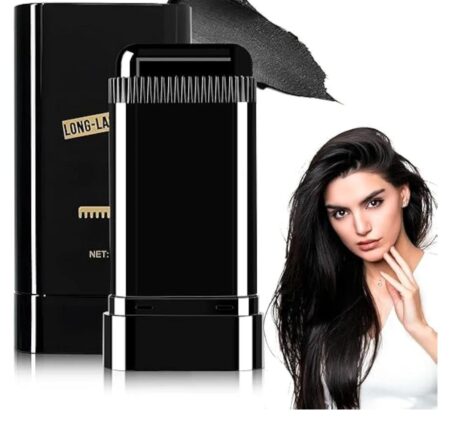 Hair Color Stick for White Hair Coverage | Waterproof & Sweat-Proof Hair Dye Touch-Up | Easy-to-Use Comb Applicator | Quick Root Touch-Up Stick for Men & Women | Temporary Hair Color Pen (BLACK) SR_85466