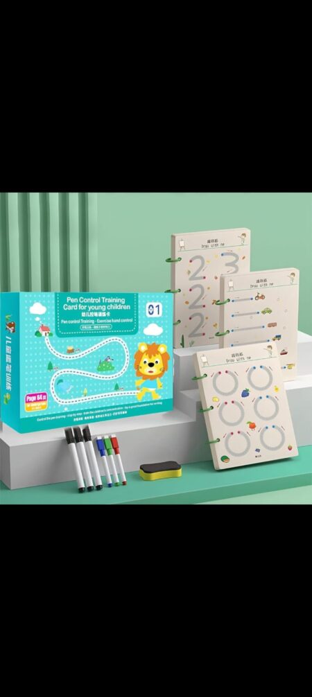 64-Page Magical Tracing Workbook Set – Reusable Handwriting Practice Book for Kids | Alphabet & Number Writing Numbers, Preschool Educational Reusable Learning Book For Kids SR_645