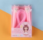 Premium Silicone Jump Rope, Adjustable Length 10 ft, Blue Space Theme, Kids Exercise Fitness Skipping Rope SR_6545