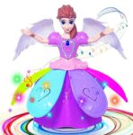 Fairy Princess Dolls Toys Dancing Rotating Singing Musical Toy for Girls Battery Operated Bump-N-Go with Colourful LED Lights SR_5784