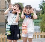 1 Liter Capacity Cartoon Teddy Bear Water Bottle Sipper Water Bottle Portable Mouth With Straw, Sticker, Strap Smile Teddy Bottle, Multi Color SR_5478