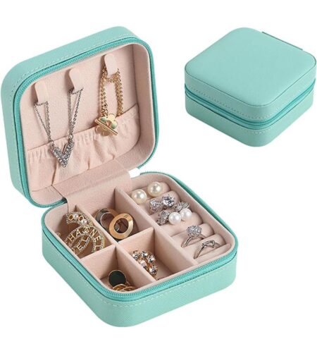 Small Travel Jewelry Organizer, Portable Jewelry Box Travel Mini Storage Organizer Portable Display Storage Box For Rings Earrings Necklaces SR_69898