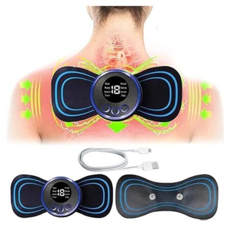 Full Body Mini Butterfly TENS Massager With 8 Modes, 19 Levels Electric Rechargeable Portable EMS Patch For Shoulder, Neck, Arms, Legs, Neck, Men/Women  SR_8785