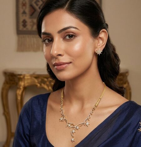 Gold Plated stones Necklace SR_9844