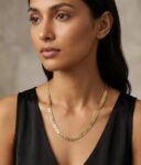 Gold Plated Leaf Pendant Necklace Traditional Authentic Jewellery Chain For Women, Men and Children-Gold SR_87487