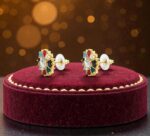 multicolor AD American American diamond and cubic zirconia studs and earrings for womens and girls, colorful studs or daily wear SR_654542