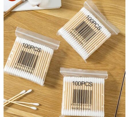 Round Heads, Ear Cleaner Buds 100% Biodegradable & Environment-Friendly Cotton Swab Stick Multi-Functional Tool for Cleaning Needs 1 packet 100 PC SR_6656