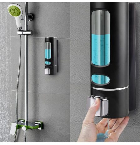 Wall Mounted Soap Dispenser Shampoo Conditioner Gel Liquid Soap Dispenser for Bathroom Kitchen Office Wash Basin (Pack of 1 ) SR_95865