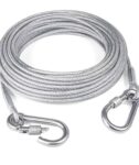 Heavy Duty Stainless Steel Wire Rope Clothesline 10 Meter with Hooks|Steel Cable for Drying Clothes,Travel Luggage Lock,Bike Security,Outdoor Camping Utility Rope Rustproof Strong Wire Line SR_5645