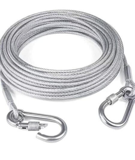Heavy Duty Stainless Steel Wire Rope Clothesline 10 Meter with Hooks|Steel Cable for Drying Clothes,Travel Luggage Lock,Bike Security,Outdoor Camping Utility Rope Rustproof Strong Wire Line SR_5645