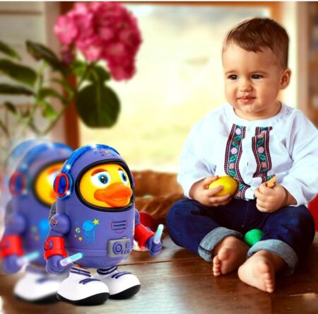 Dancing Astronaut Duck Robot, Interactive Toy with Music and Lights, SR_5545