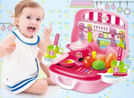 Little Chef Kitchen Cooking Set | Pretend Play Toys | Kitchen Set with Briefcase and Accessories for | Kids | Boys | Girls | Multicolor, SR_54878